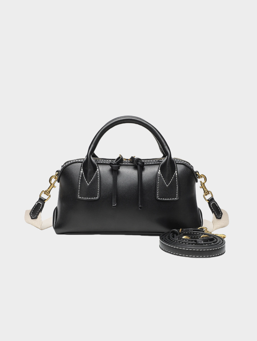 RAVINA - Vintage Boston Tasche mit breitem Riemen